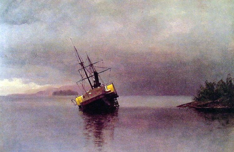 Albert Oil Painting Wreck of the 'Ancon' in Loring Bay, Alaska